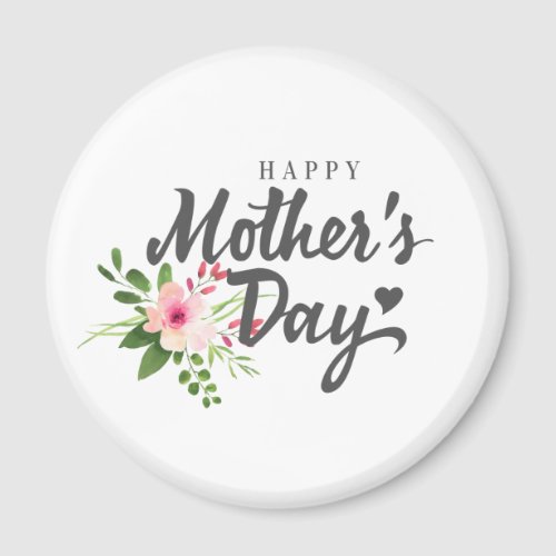 Elegant Floral Happy Mothers Day  Magnet