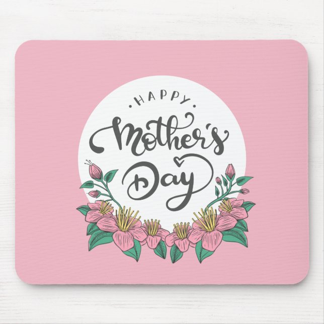 Elegant Floral Happy Mother's Day | Mouse Pad (Front)