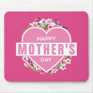 Elegant Floral Happy Mother's Day Mouse Pad