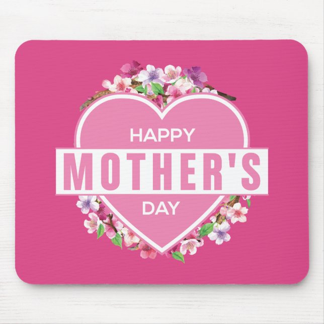Elegant Floral Happy Mother's Day | Mouse Pad (Front)