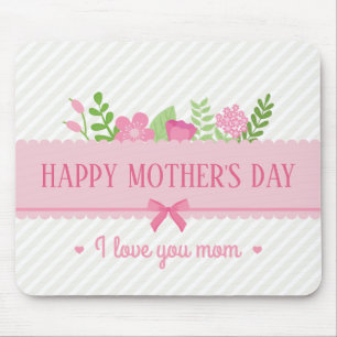 Elegant Floral Happy Mother's Day Mouse Pad