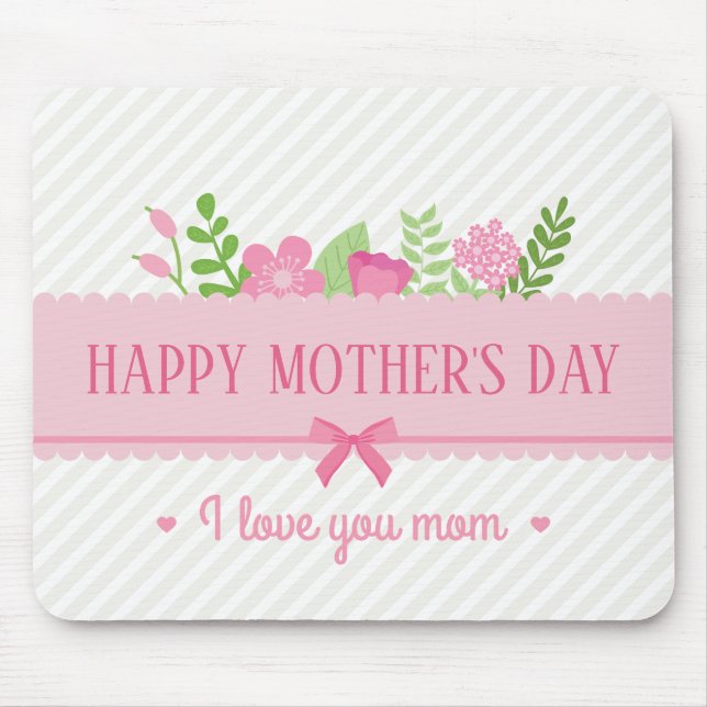Elegant Floral Happy Mother's Day | Mouse Pad (Front)