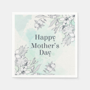 Elegant Floral Happy Mother's Day Napkin