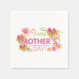 Elegant Floral Happy Mother's Day Napkin