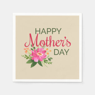 Elegant Floral Happy Mother's Day Napkin