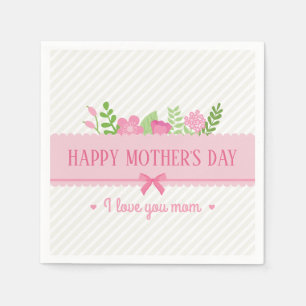 Elegant Floral Happy Mother's Day Napkin