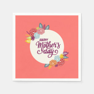 Elegant Floral Happy Mother's Day Napkin