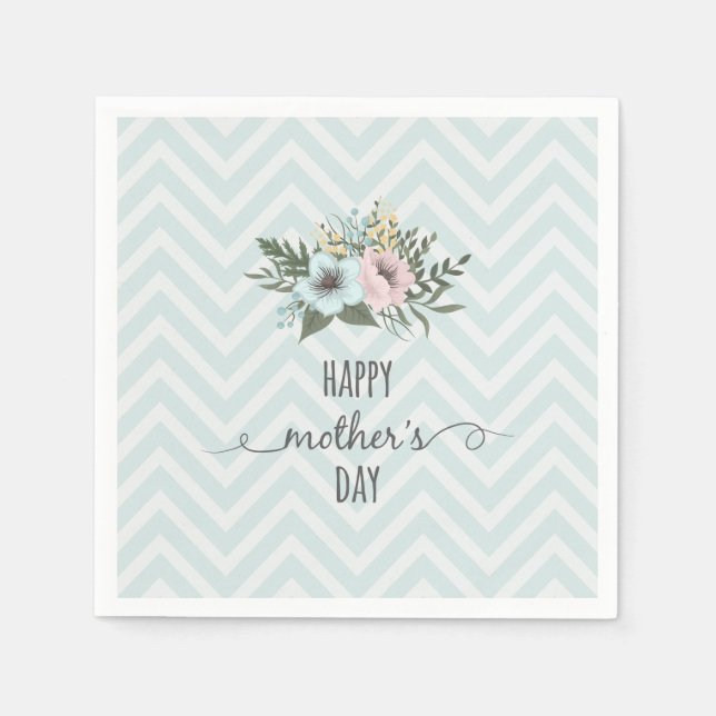 Elegant Floral Happy Mother's Day | Napkin (Front)