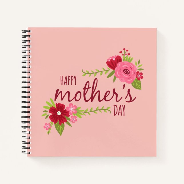 Elegant Floral Happy Mother's Day | Notebook (Front)