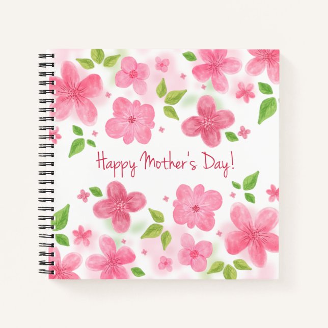 Elegant Floral Happy Mother's Day | Notebook (Front)