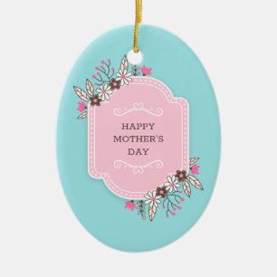 Elegant Floral Happy Mother's Day   Ornament