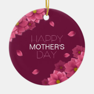 Elegant Floral Happy Mother's Day   Ornament