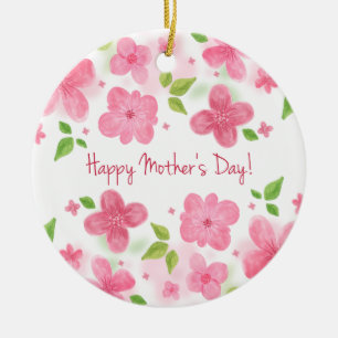 Elegant Floral Happy Mother's Day   Ornament
