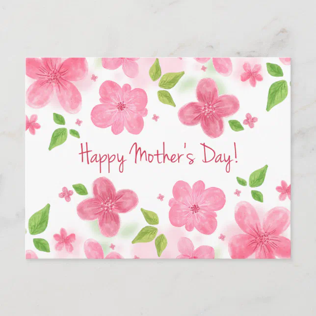 Elegant Floral Happy Mothers Day Postcard Zazzle