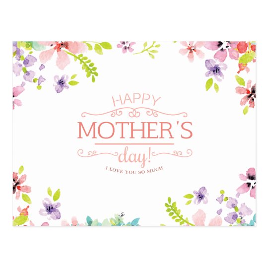 Elegant Floral Happy Mother's Day | Postcard | Zazzle.com