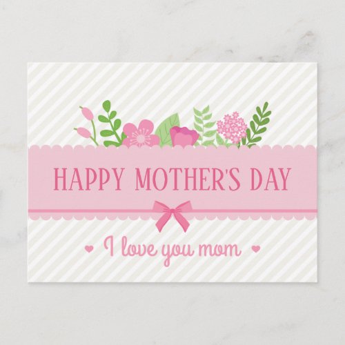 Elegant Floral Happy Mothers Day  Postcard