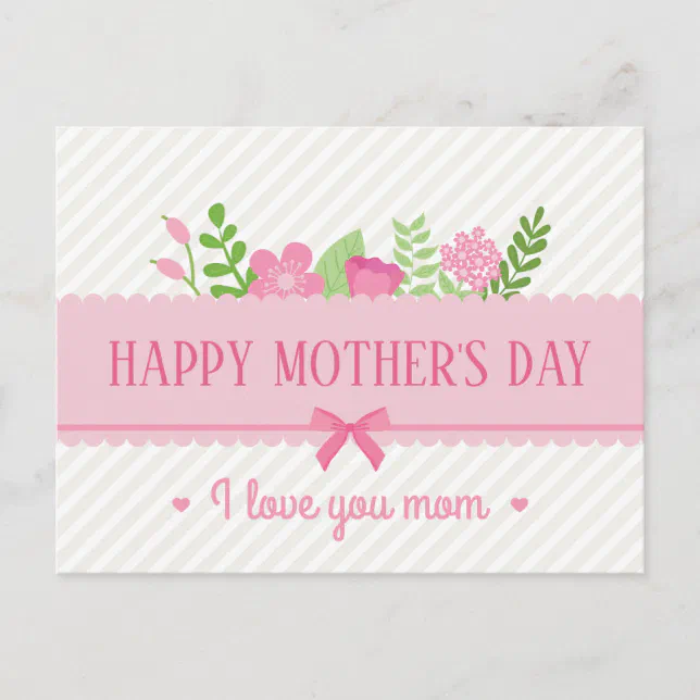 Elegant Floral Happy Mothers Day Postcard Zazzle