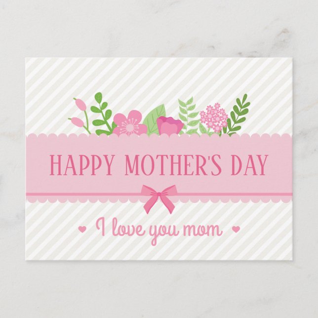 Elegant Floral Happy Mother's Day | Postcard (Front)