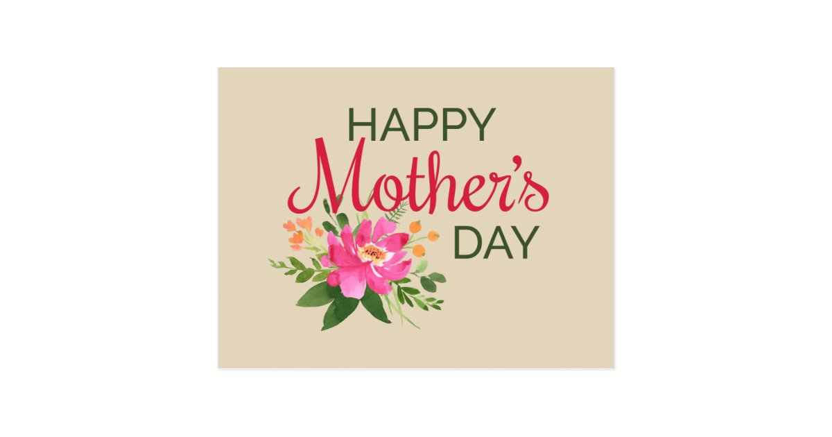 Elegant Floral Happy Mother's Day | Postcard | Zazzle.com
