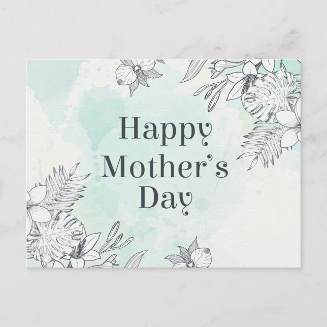 Elegant Floral Happy Mothers Day Postcard Zazzle