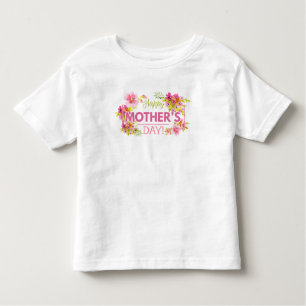 Elegant Floral Happy Mother's Day   Ruffle Tee