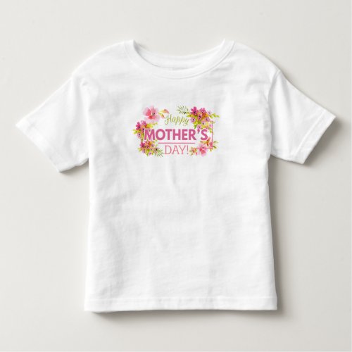 Elegant Floral Happy Mothers Day  Ruffle Tee