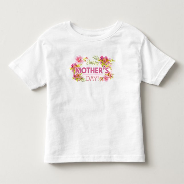 Elegant Floral Happy Mother's Day | Ruffle Tee (Front)