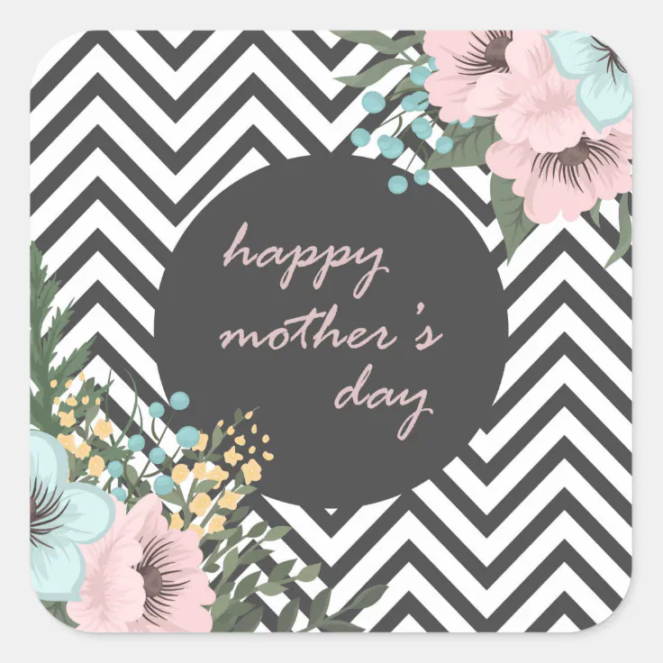 Elegant Floral Happy Mothers Day Sticker Zazzle 3346