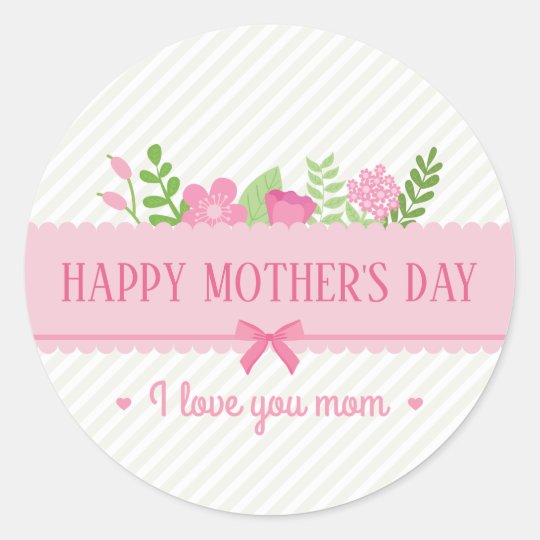 Elegant Floral Happy Mothers Day Sticker