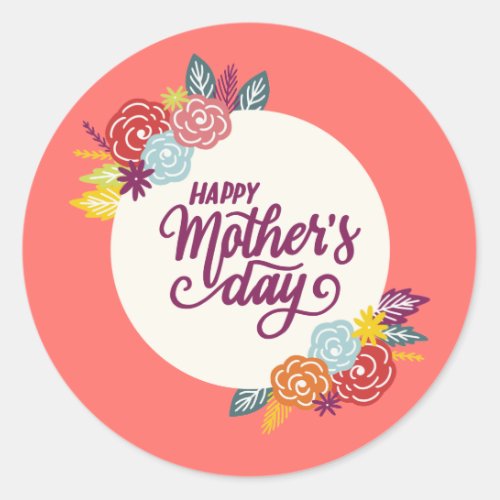 Elegant Floral Happy Mothers Day  Sticker