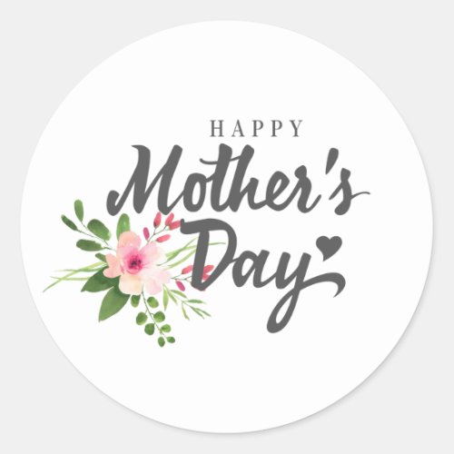 Elegant Floral Happy Mothers Day  Sticker Seal