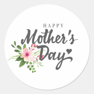 Elegant Floral Happy Mother's Day   Sticker Seal
