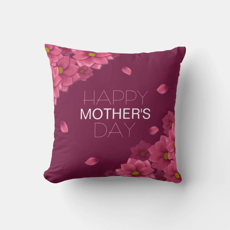 Elegant Floral Happy Mother's Day Throw Pillow Zazzle