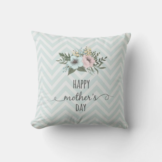 Elegant Floral Happy Mother's Day | Throw Pillow (Front)