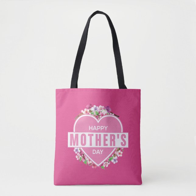 Elegant Floral Happy Mother's Day | Tote Bag (Front)
