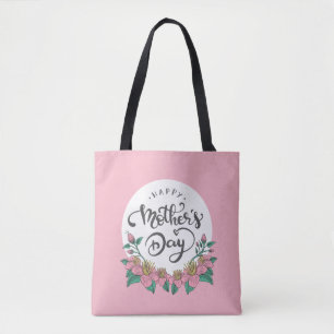 Elegant Floral Happy Mother's Day Tote Bag