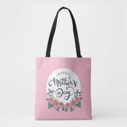 Elegant Floral Happy Mothers Day  Tote Bag