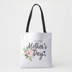 Elegant Floral Happy Mother's Day Tote Bag