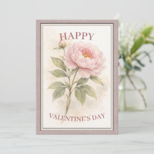 Elegant Floral Happy Valentine’s Day Card