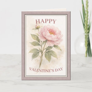 Elegant Floral Happy Valentine’s Day Card