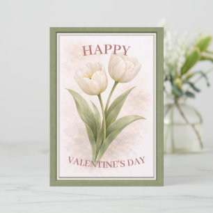 Elegant Floral Happy Valentine’s Day Card