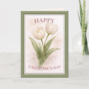 Elegant Floral Happy Valentine’s Day Card