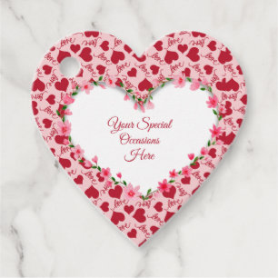 Elegant Floral Heart Frame: for Every Occasion Favor Tags