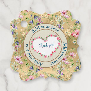 Elegant Floral Heart Frame: for Every Occasion Favor Tags