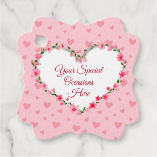 Elegant Floral Heart Frame: for Every Occasion Favor Tags