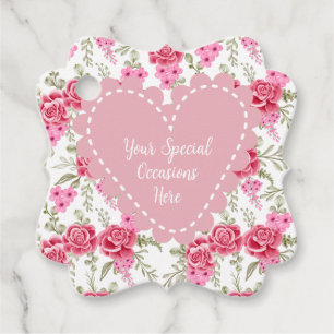 Elegant Floral Heart Frame: for Every Occasion Favor Tags