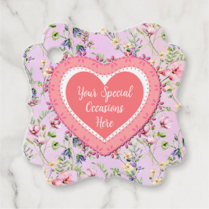Elegant Floral Heart Frame: for Every Occasion Favor Tags