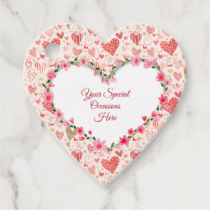Elegant Floral Heart Frame: for Every Occasion Favor Tags
