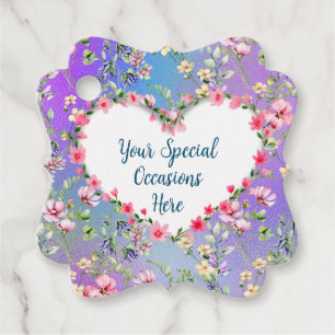 Elegant Floral Heart Frame: for Every Occasion Favor Tags