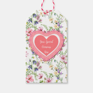 Elegant Floral Heart Frame: for Every Occasion Gift Tags